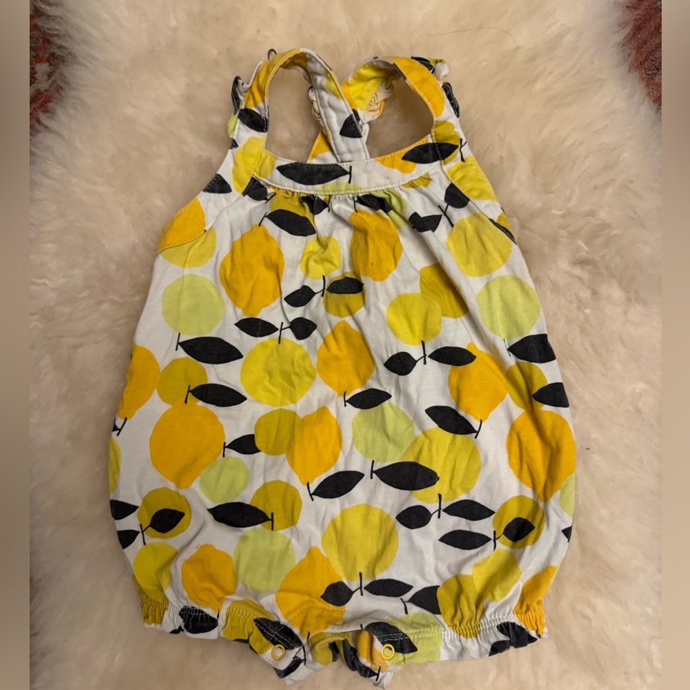 Tea collection cross-back baby bubble romper, 9-12 mo